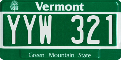 VT license plate YYW321