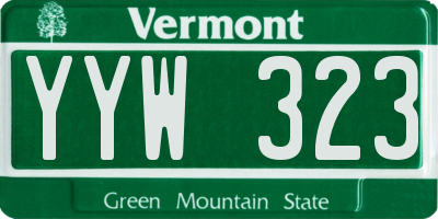 VT license plate YYW323