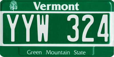 VT license plate YYW324