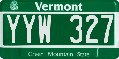 VT license plate YYW327
