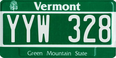 VT license plate YYW328