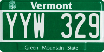 VT license plate YYW329
