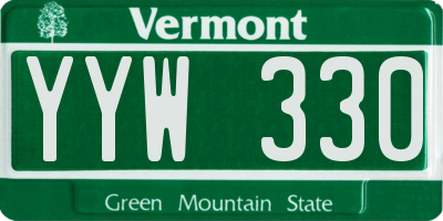 VT license plate YYW330