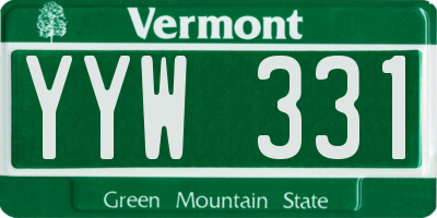 VT license plate YYW331