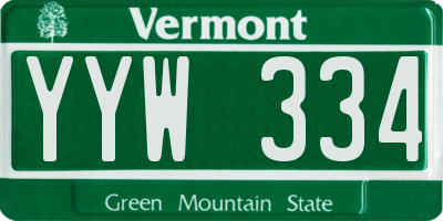 VT license plate YYW334