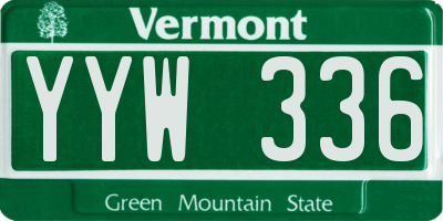 VT license plate YYW336