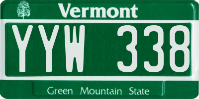 VT license plate YYW338