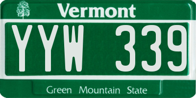 VT license plate YYW339
