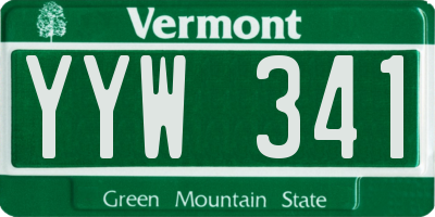 VT license plate YYW341