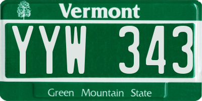 VT license plate YYW343