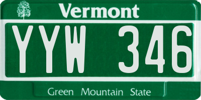 VT license plate YYW346