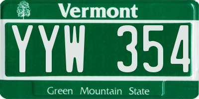 VT license plate YYW354