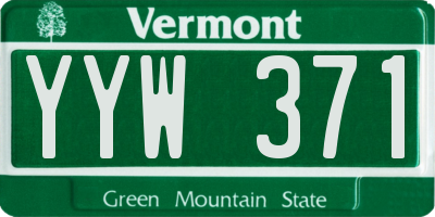 VT license plate YYW371
