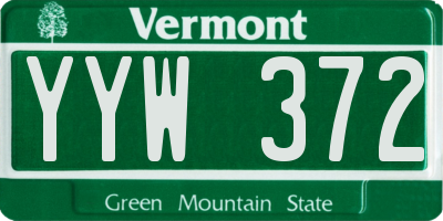 VT license plate YYW372