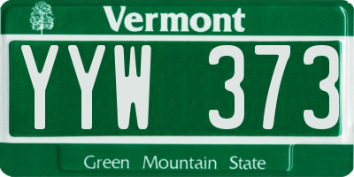 VT license plate YYW373