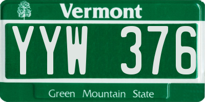 VT license plate YYW376