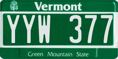VT license plate YYW377