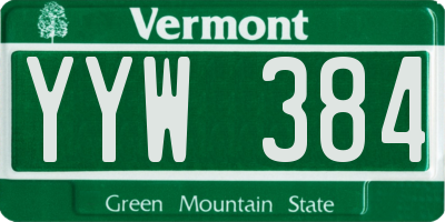 VT license plate YYW384