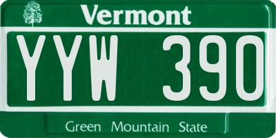 VT license plate YYW390