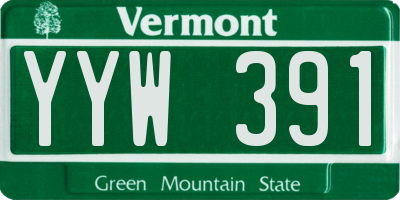 VT license plate YYW391