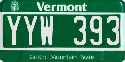 VT license plate YYW393