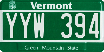 VT license plate YYW394