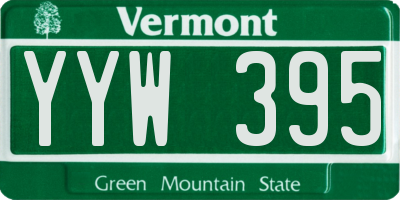VT license plate YYW395