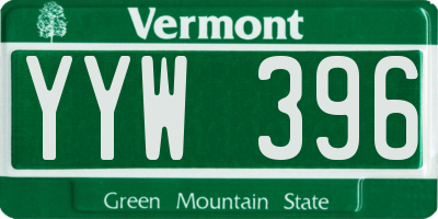 VT license plate YYW396