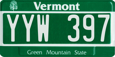 VT license plate YYW397