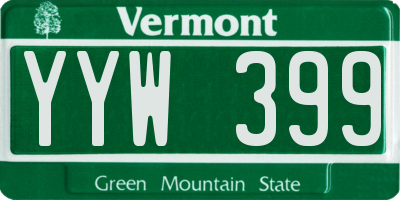 VT license plate YYW399