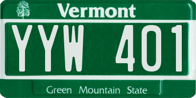 VT license plate YYW401