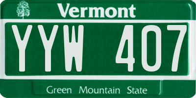 VT license plate YYW407