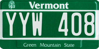 VT license plate YYW408