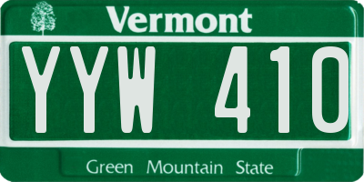 VT license plate YYW410