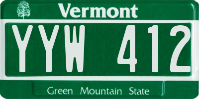 VT license plate YYW412