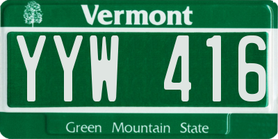 VT license plate YYW416