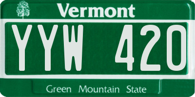 VT license plate YYW420