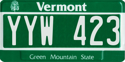 VT license plate YYW423