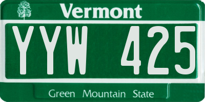 VT license plate YYW425