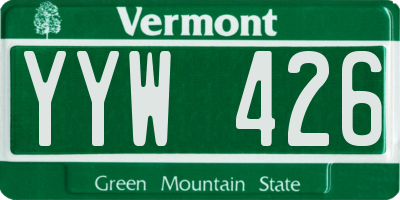 VT license plate YYW426