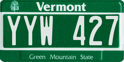 VT license plate YYW427