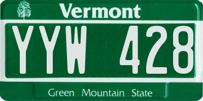 VT license plate YYW428