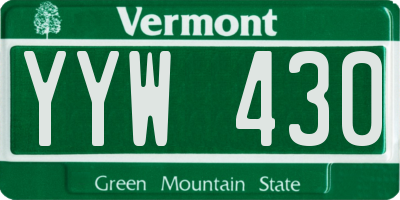 VT license plate YYW430