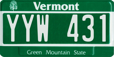 VT license plate YYW431