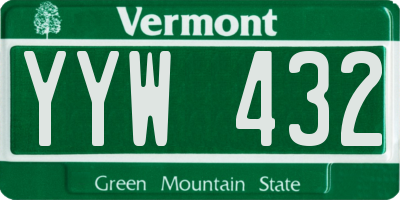 VT license plate YYW432