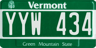 VT license plate YYW434