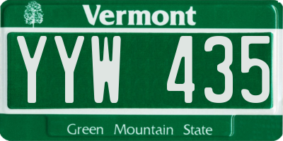 VT license plate YYW435