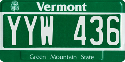 VT license plate YYW436