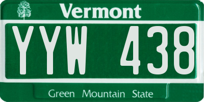 VT license plate YYW438