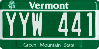 VT license plate YYW441
